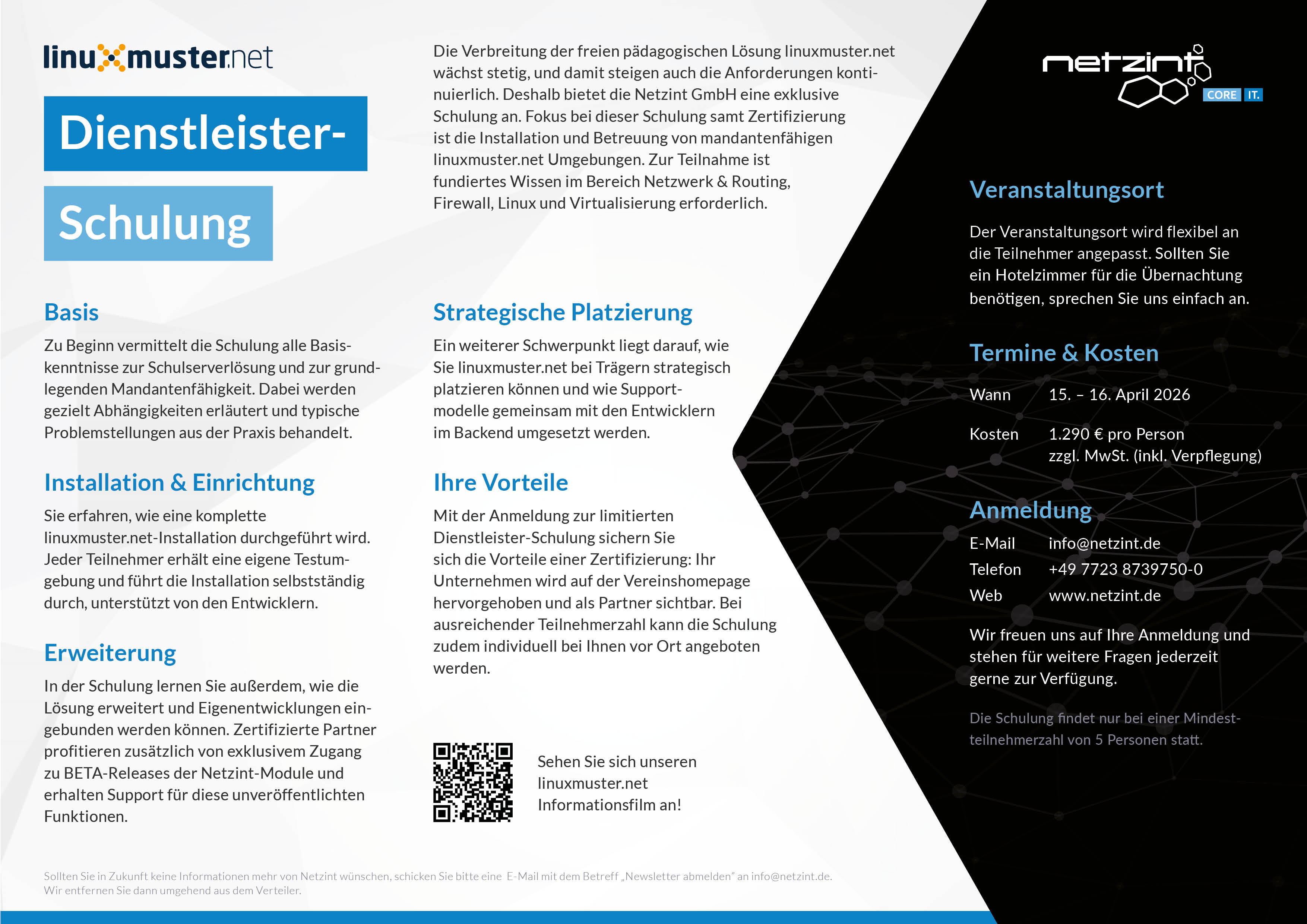 Infoflyer linuxmuster.net Dienstleister Schulung